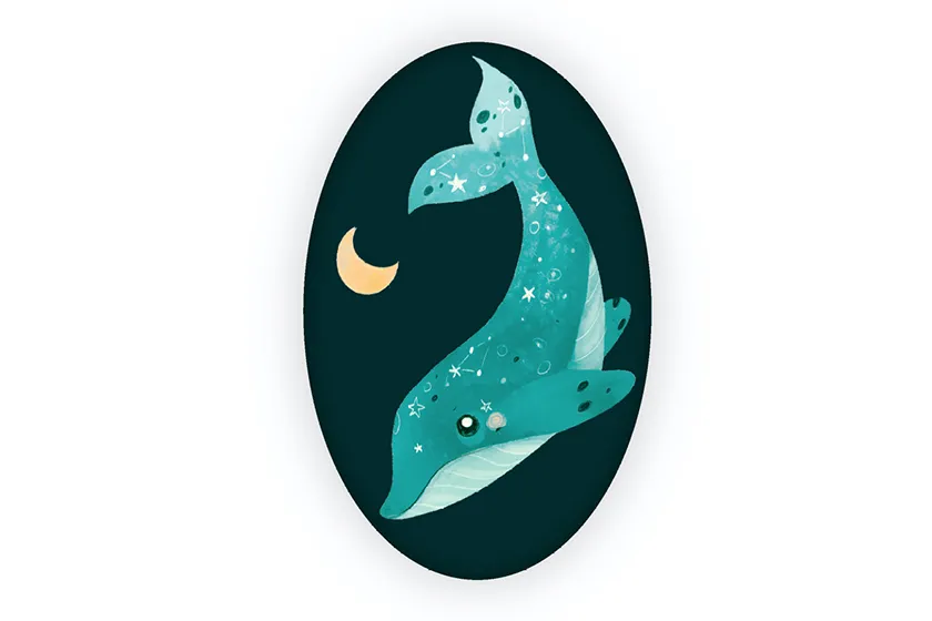 Broche Dauphin bleu