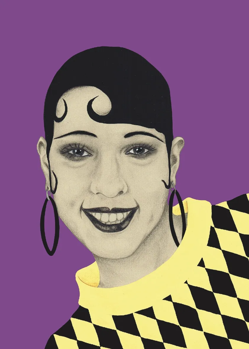 Carte postale Joséphine Baker (violet)