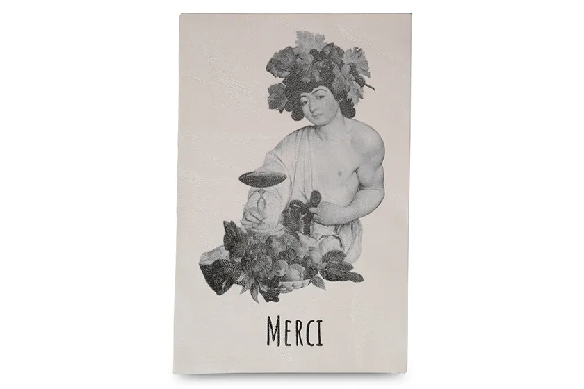 Carte postale cuir Merci – Bacchus, Le Caravage
