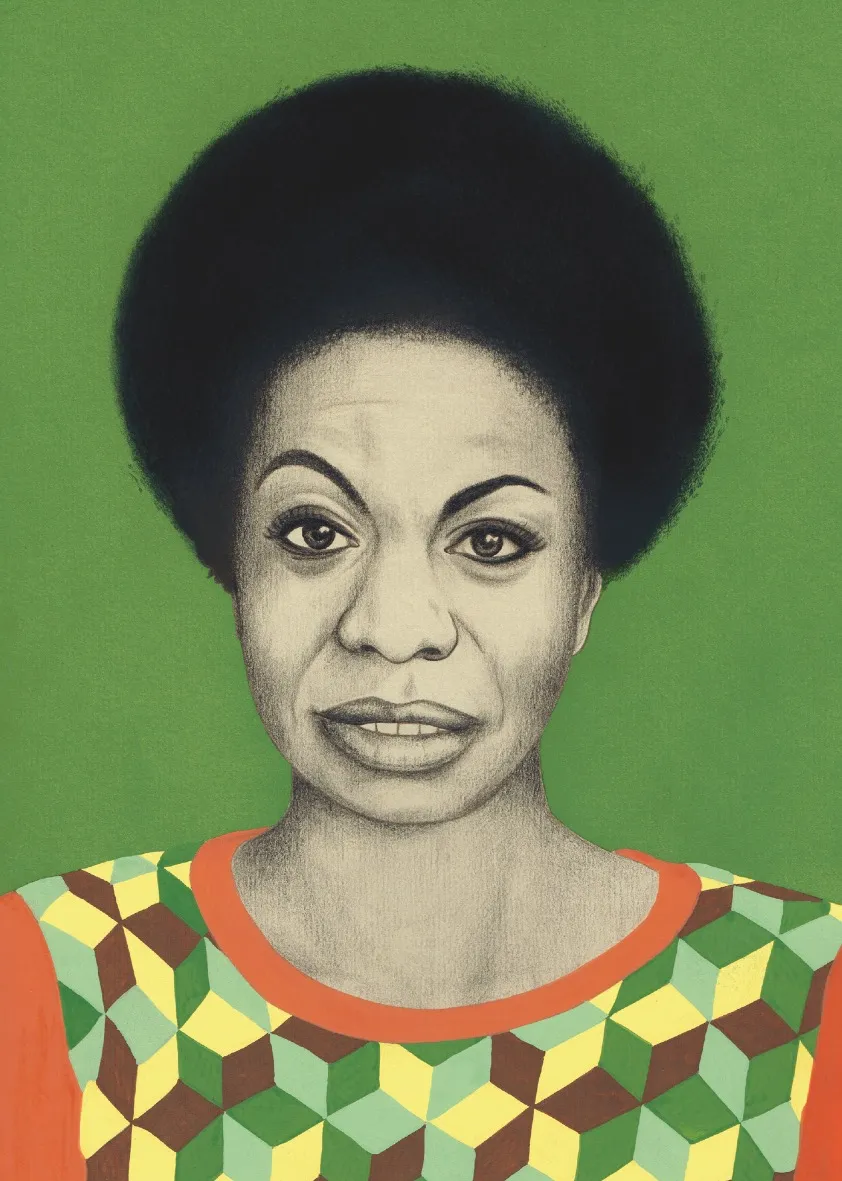 Carte postale Nina Simone (Vert)